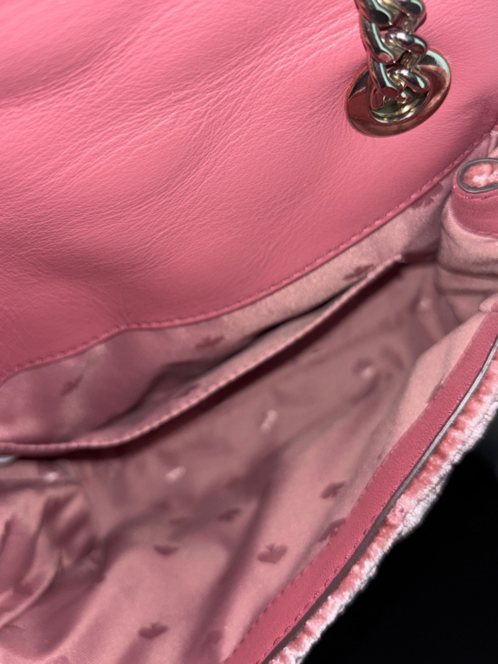 Kate Spade Pink Velvet Quilted Chain Shoulder Crossbody Bag - Picture 3 of 7